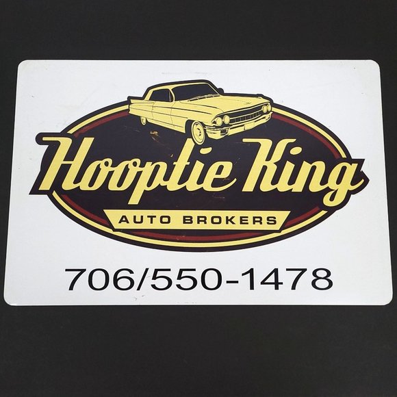 Hooptie King Auto Brokers Metal Sign Man Cave Garage Reproduction Distressed - Picture 12 of 12
